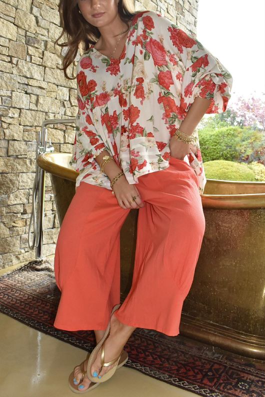  Jo Jo Quirky Hopsack Crop Pant Watermelon